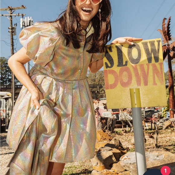 Queen of Sparkles Mini Sequin Collar Dress - Picture 2 of 7